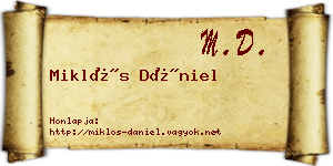 Miklós Dániel névjegykártya